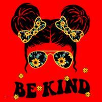 Be Kind Sunflower Hair Bun Spring Santa Hat thumb 1