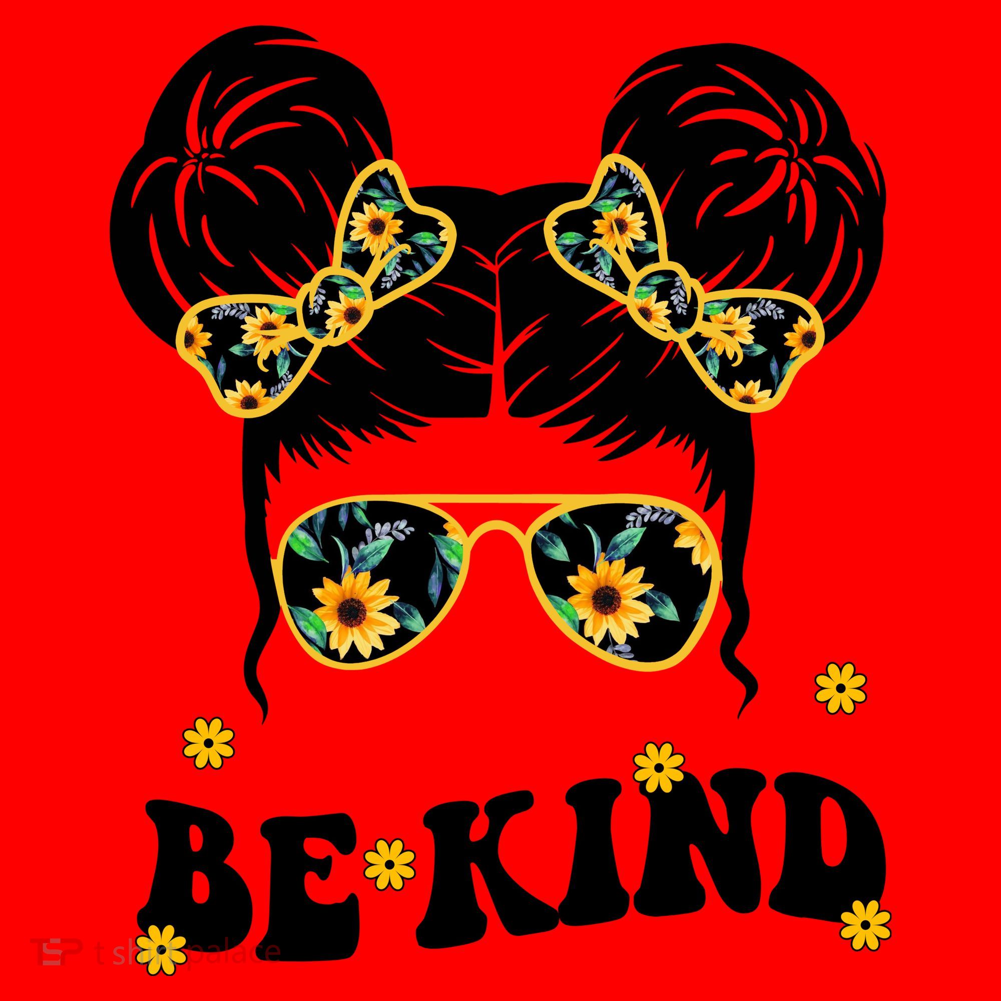 Be Kind Sunflower Hair Bun Spring Santa Hat