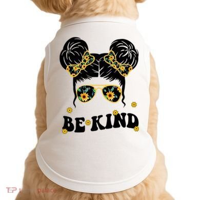 Be Kind Sunflower Hair Bun Spring Doggie Tank