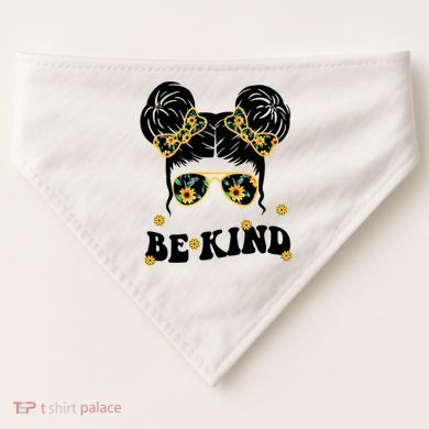 Be Kind Sunflower Hair Bun Spring USA-Made Doggie Bandana