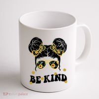 Be Kind Sunflower Hair Bun Spring Coffee Mug thumb 1