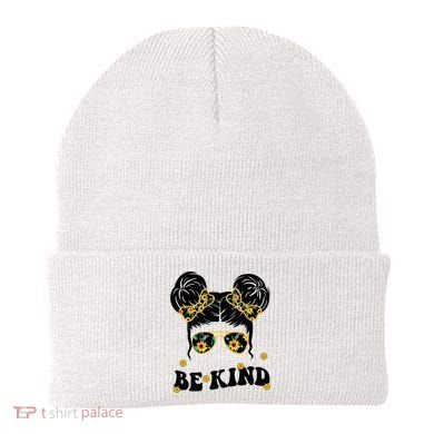 Be Kind Sunflower Hair Bun Spring Beanie