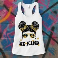 Be Kind Sunflower Hair Bun Spring Women's Tank Top thumb 3