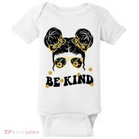 Be Kind Sunflower Hair Bun Spring Baby Bodysuit thumb 0