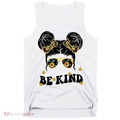 Be Kind Sunflower Hair Bun Spring Tank Top
