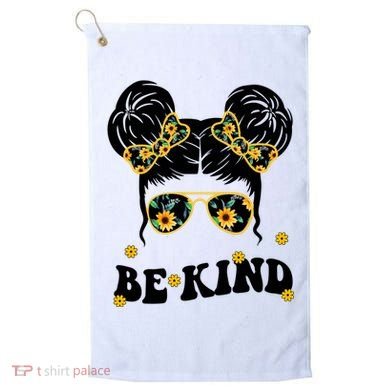 Be Kind Sunflower Hair Bun Spring Golf Towel