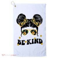 Be Kind Sunflower Hair Bun Spring Golf Towel thumb 0