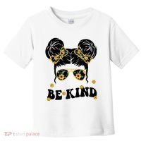 Be Kind Sunflower Hair Bun Spring Toddler T-Shirt thumb 0