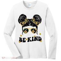 Be Kind Sunflower Hair Bun Spring Women's Long Sleeve Shirt thumb 0