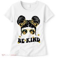 Be Kind Sunflower Hair Bun Spring Women's T-Shirt thumb 0