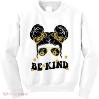 Be Kind Sunflower Hair Bun Spring Kids Sweatshirt thumb 0