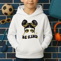 Be Kind Sunflower Hair Bun Spring Kids Hoodie thumb 2