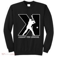 Backwards K Strikeout Looking Baseball Softball Pitching Sweatshirt thumb 0