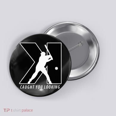 Backwards K Strikeout Looking Baseball Softball Pitching Button