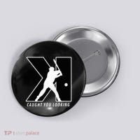Backwards K Strikeout Looking Baseball Softball Pitching Button thumb 0