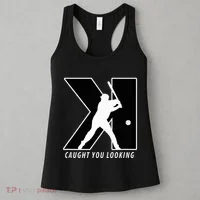 Backwards K Strikeout Looking Baseball Softball Pitching Women's Tank Top thumb 3