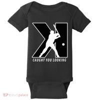 Backwards K Strikeout Looking Baseball Softball Pitching Baby Bodysuit thumb 0