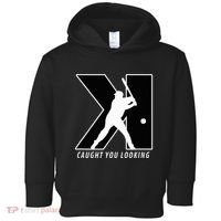 Backwards K Strikeout Looking Baseball Softball Pitching Toddler Hoodie thumb 0