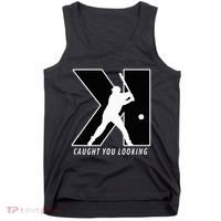 Backwards K Strikeout Looking Baseball Softball Pitching Tank Top thumb 0