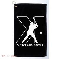 Backwards K Strikeout Looking Baseball Softball Pitching Golf Towel thumb 0