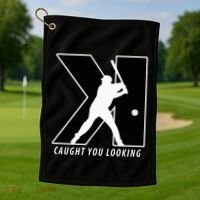 Backwards K Strikeout Looking Baseball Softball Pitching Golf Towel thumb 1