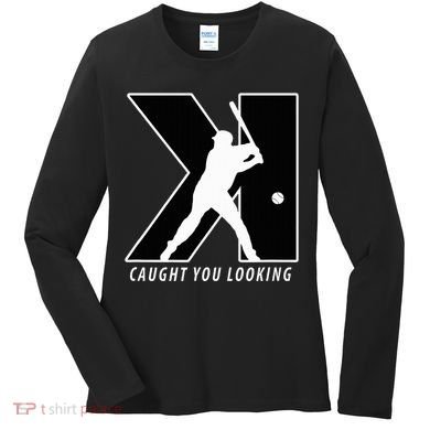 Backwards K Strikeout Looking Baseball Softball Pitching Women's Long Sleeve Shirt
