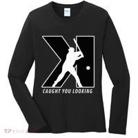 Backwards K Strikeout Looking Baseball Softball Pitching Women's Long Sleeve Shirt thumb 0