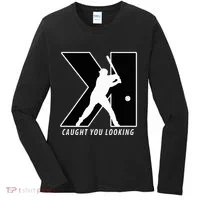 Backwards K Strikeout Looking Baseball Softball Pitching Women's Long Sleeve Shirt thumb 0