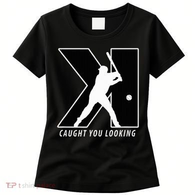 Backwards K Strikeout Looking Baseball Softball Pitching Women's T-Shirt