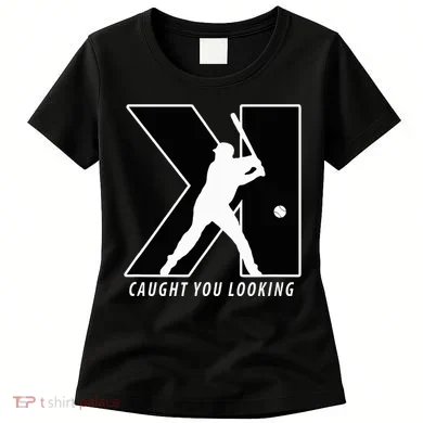 Backwards K Strikeout Looking Baseball Softball Pitching Women's T-Shirt