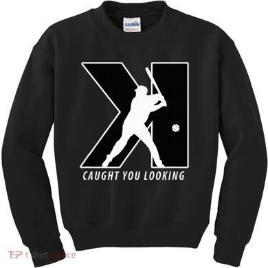 Backwards K Strikeout Looking Baseball Softball Pitching Kids Sweatshirt