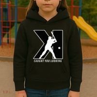 Backwards K Strikeout Looking Baseball Softball Pitching Kids Hoodie thumb 3