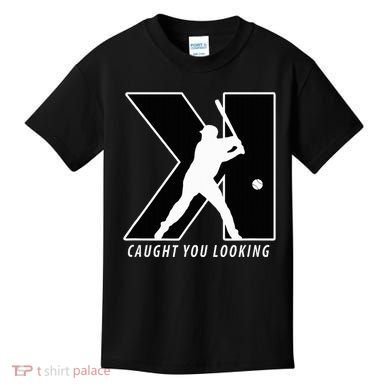 Backwards K Strikeout Looking Baseball Softball Pitching Kids T-Shirt