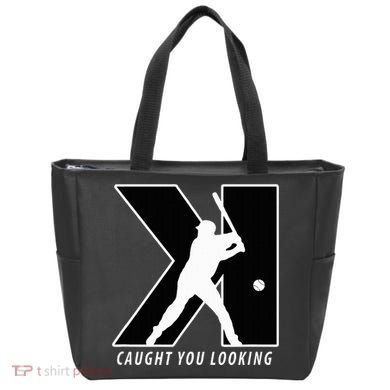 Backwards K Strikeout Looking Baseball Softball Pitching Tote Bag