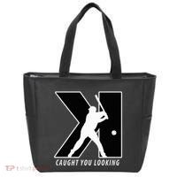 Backwards K Strikeout Looking Baseball Softball Pitching Tote Bag thumb 0