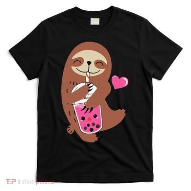 Bubble Kawaii Sloth Drinking Boba Tea T-Shirt