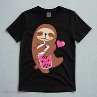 Bubble Kawaii Sloth Drinking Boba Tea T-Shirt thumb 5