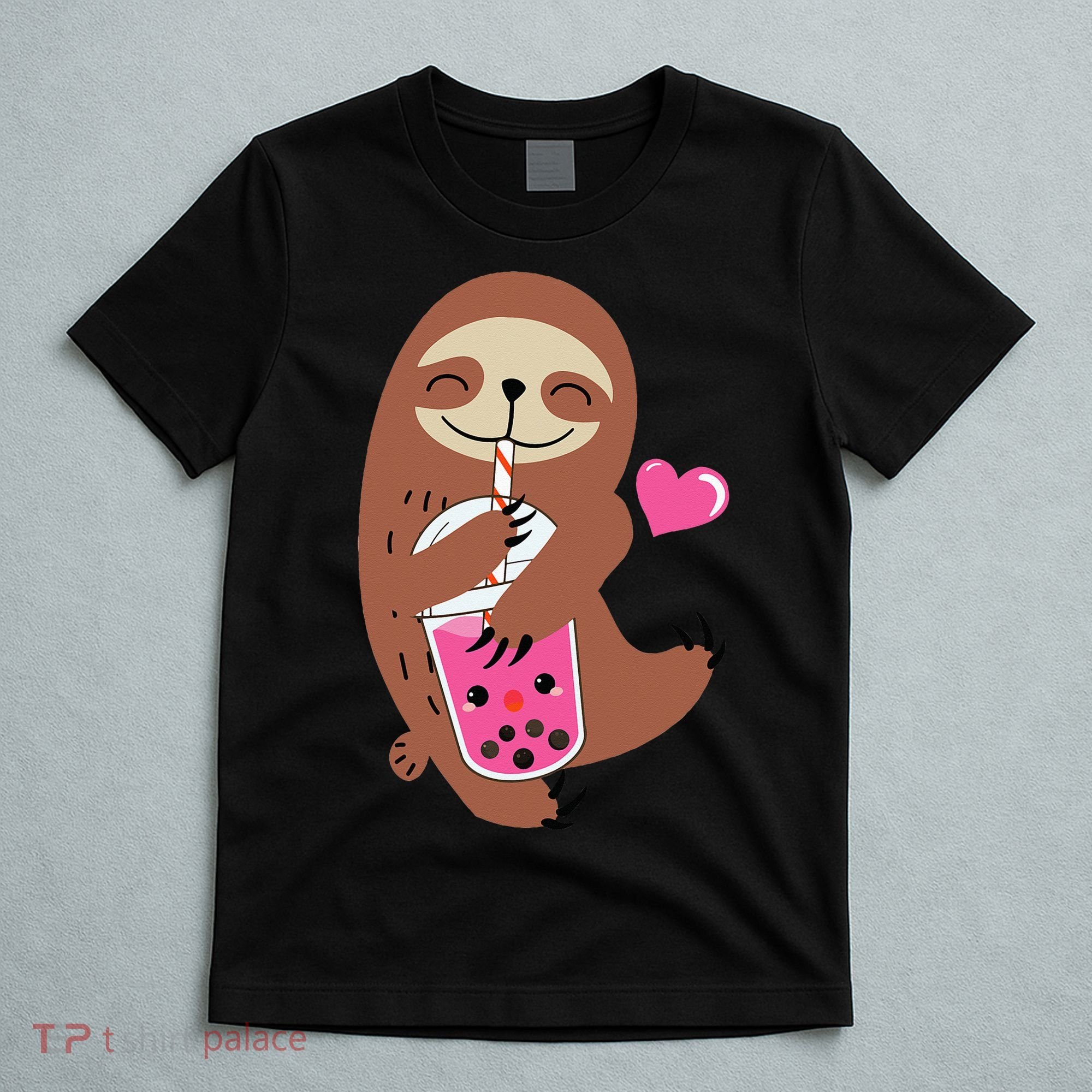 Bubble Kawaii Sloth Drinking Boba Tea T-Shirt