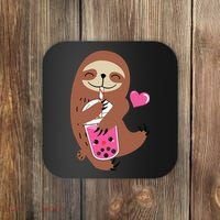 Bubble Kawaii Sloth Drinking Boba Tea Coaster thumb 0