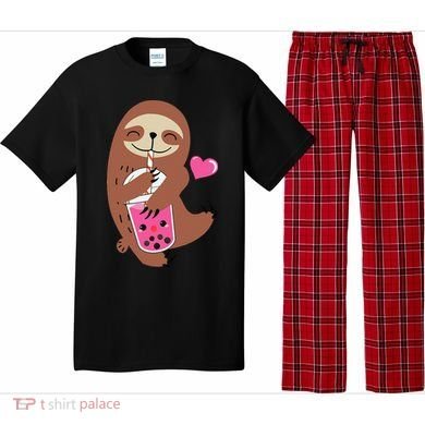 Bubble Kawaii Sloth Drinking Boba Tea Pajama Set