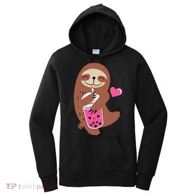 Bubble Kawaii Sloth Drinking Boba Tea Women's Hoodie