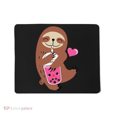 Bubble Kawaii Sloth Drinking Boba Tea Mousepad