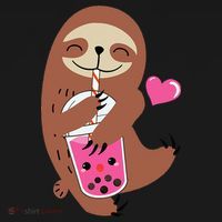 Bubble Kawaii Sloth Drinking Boba Tea Mousepad thumb 1