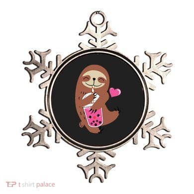 Bubble Kawaii Sloth Drinking Boba Tea Ornament