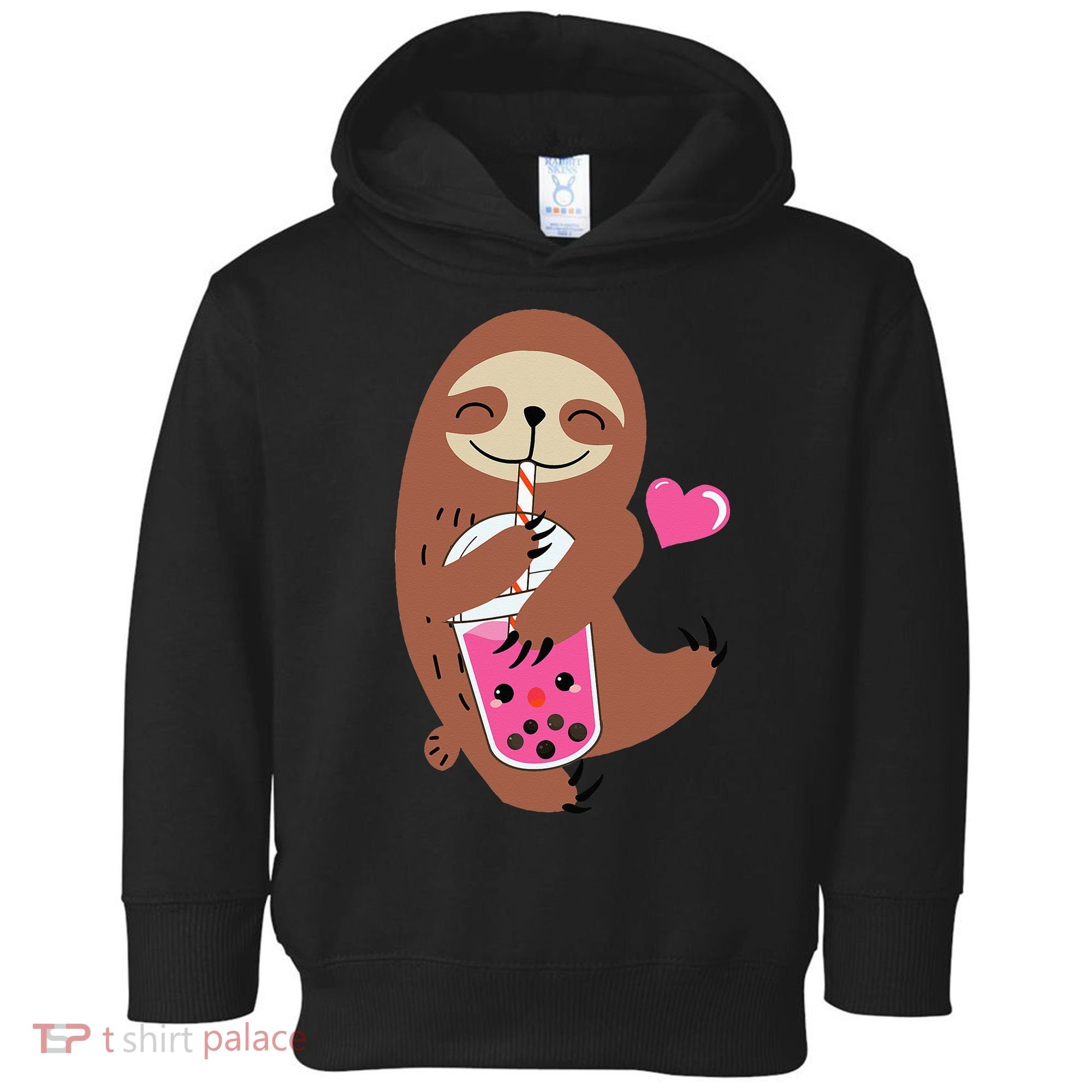 Bubble Kawaii Sloth Drinking Boba Tea Toddler Hoodie