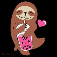 Bubble Kawaii Sloth Drinking Boba Tea Toddler Hoodie thumb 2