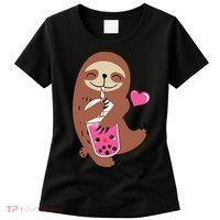 Bubble Kawaii Sloth Drinking Boba Tea Women's T-Shirt thumb 0