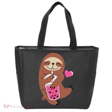 Bubble Kawaii Sloth Drinking Boba Tea Tote Bag