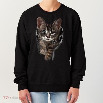 Brown Kitten Staring Cute TShirt Cats Gift Women's Sweatshirt
