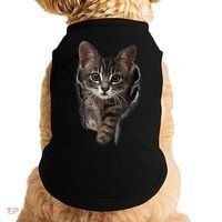 Brown Kitten Staring Cute TShirt Cats Gift Doggie Tank thumb 0
